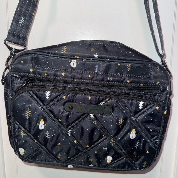 Lug Black Crossbody Bag with Snowman Trees - Picture 2 of 6